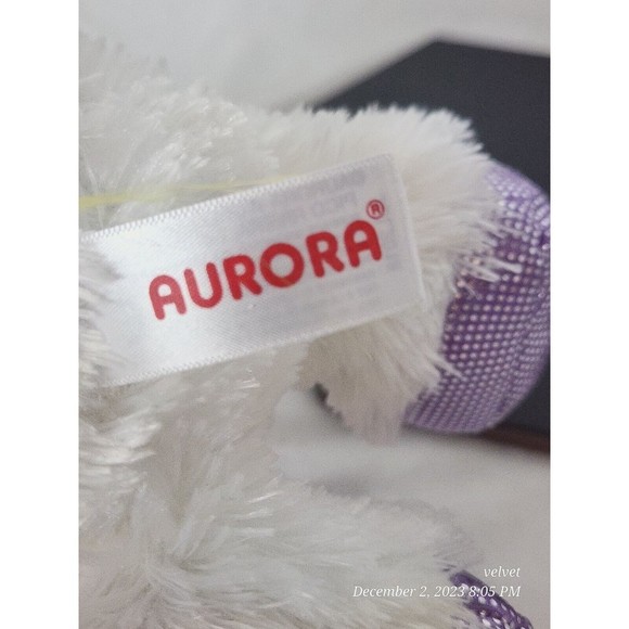 Aurora World Unicorn Rainbow Metallic Purple Soft Stuffed Plush Flopsie 12 In - Picture 7 of 9